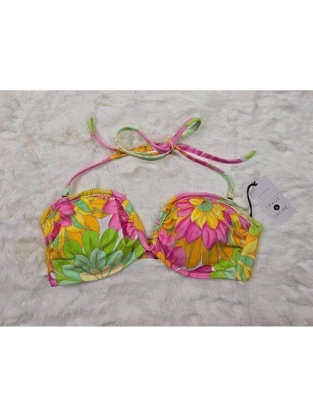 Shade & Shore Floral Underwired Halter Bikini Top 34B